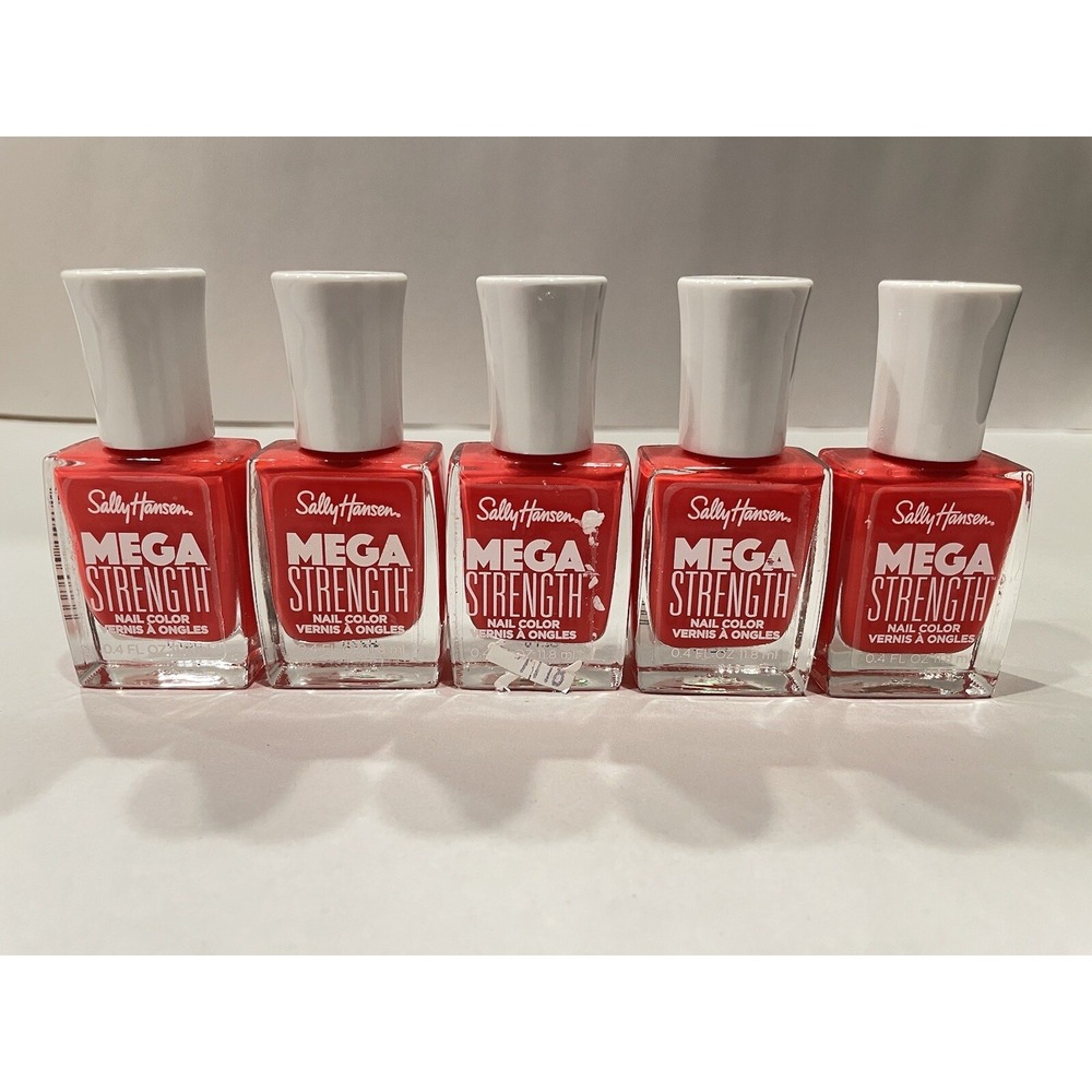 Sally Hansen Mega Strength Nail Polish #038 /Just Getting Started / Lot Of 5